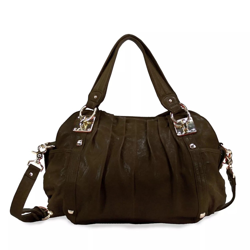 Junior Drake Breanna Java Medium Satchel‎ Handbag Butter Soft Leather Purse Bag